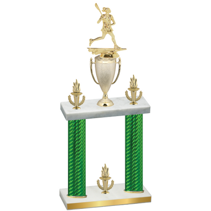Double Green Carbon Fiber Victory Lacrosse Trophy