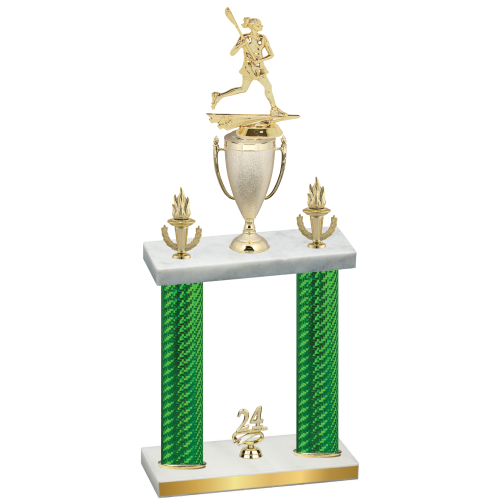 Double Green Carbon Fiber Year Lacrosse Trophy