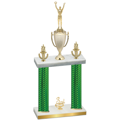 Double Green Carbon Fiber Third Place Victory Trophy