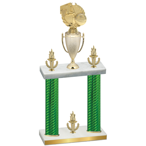 Double Green Carbon Fiber Victory Basketball Trophy