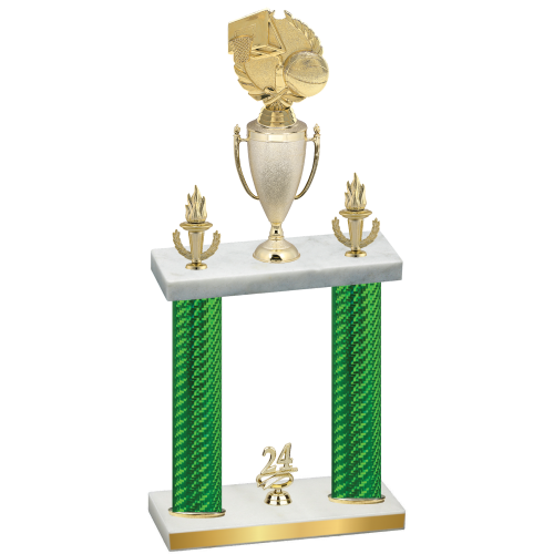 Double Green Carbon Fiber Year Basketball Trophy