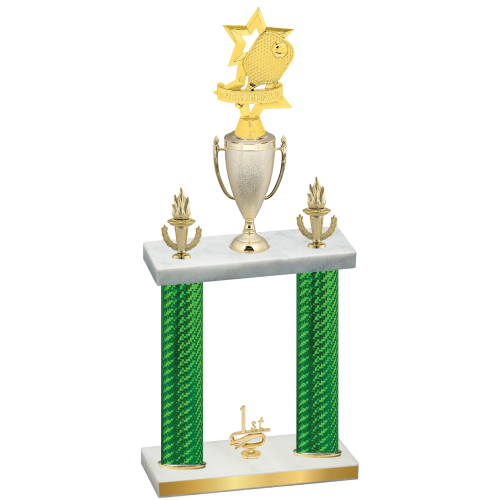 Double Green Carbon Fiber First Place Pickleball Trophy
