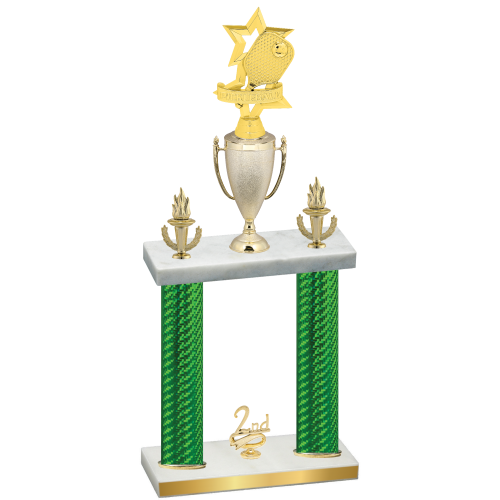 Double Green Carbon Fiber Second Place Pickleball Trophy
