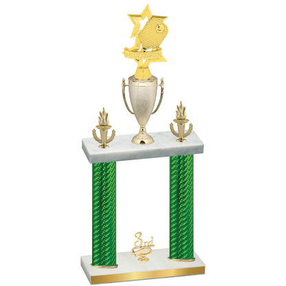 Double Green Carbon Fiber Third Place Pickleball Trophy
