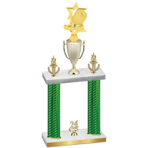 Double Green Carbon Fiber Year Pickleball Trophy