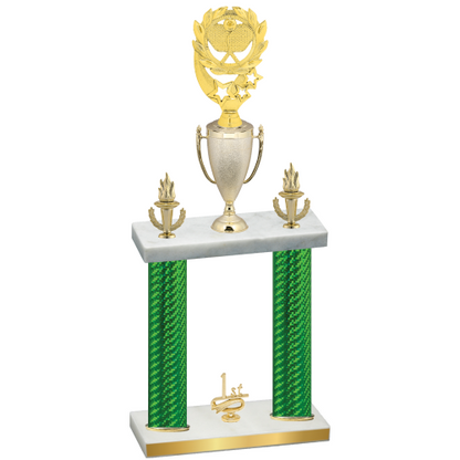 Double Green Carbon Fiber First Place Pickleball Trophy