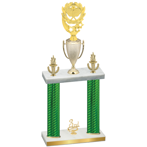 Double Green Carbon Fiber Third Place Pickleball Trophy
