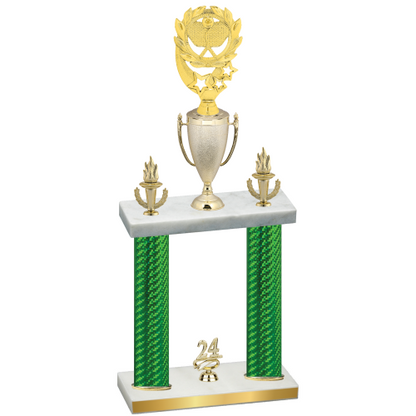 Double Green Carbon Fiber Year Pickleball Trophy