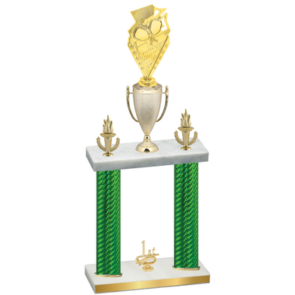 Double Green Carbon Fiber First Place Pickleball Trophy