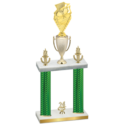 Double Green Carbon Fiber Year Pickleball Trophy