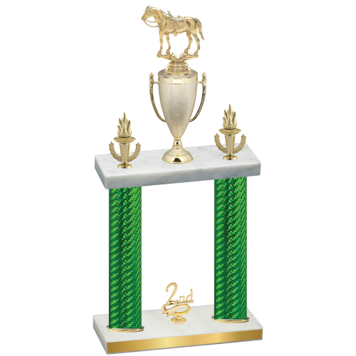 Double Green Carbon Fiber Second Place Horses Trophy