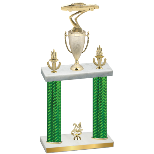 Double Green Carbon Fiber Year Cars Trophy