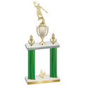 Double Green Carbon Fiber Fourth Place Basketball Trophy
