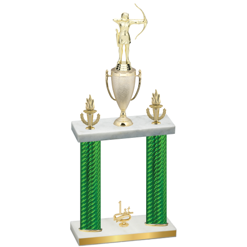Double Green Carbon Fiber First Place Archery Trophy
