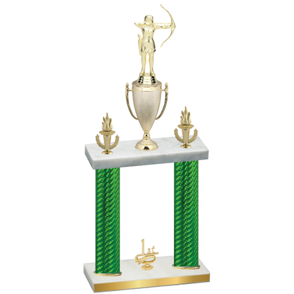 Double Green Carbon Fiber First Place Archery Trophy