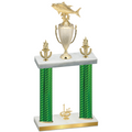 Double Green Carbon Fiber First Place Fishing Trophy