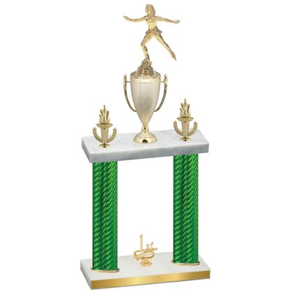 Double Green Carbon Fiber First Place Skater Trophy