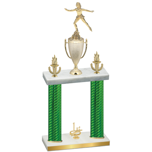 Double Green Carbon Fiber First Place Skater Trophy