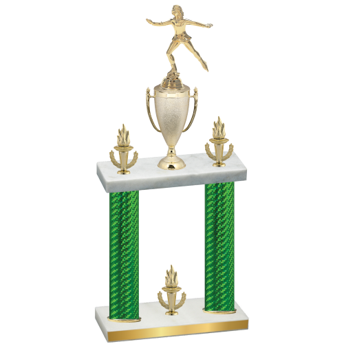 Double Green Carbon Fiber Victory Skater Trophy