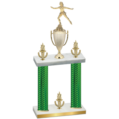 Double Green Carbon Fiber Victory Skater Trophy