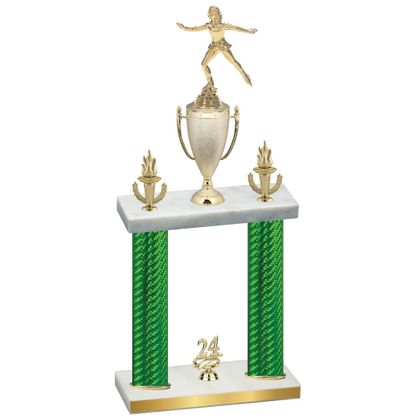 Double Green Carbon Fiber Year Skater Trophy