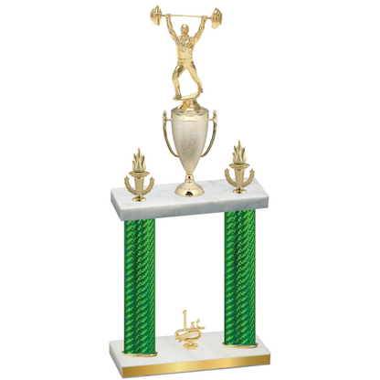 Double Green Carbon Fiber First Place Weights Trophy
