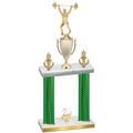 Double Green Carbon Fiber Second Place Weights Trophy