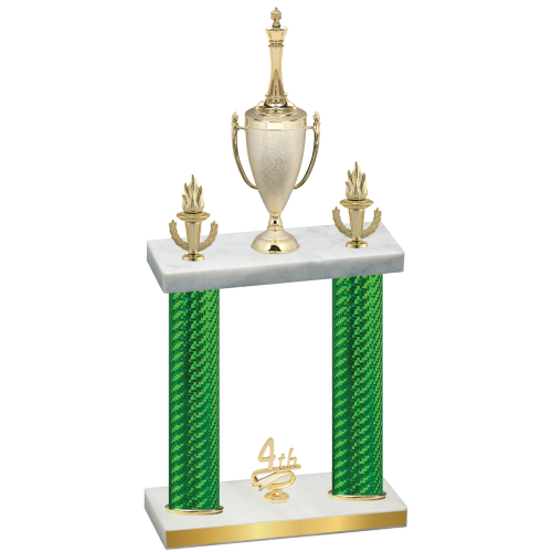 Double Green Carbon Fiber Fourth Place Chess Trophy