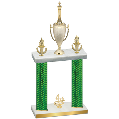Double Green Carbon Fiber Fourth Place Chess Trophy