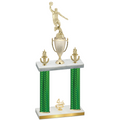 Double Green Carbon Fiber Fourth Place Basketball Trophy