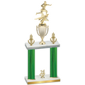 Double Green Carbon Fiber Year Flag Football Trophy