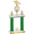 Double Green Carbon Fiber Fourth Place Fishing Trophy