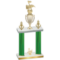 Double Green Carbon Fiber Third Place Music Trophy