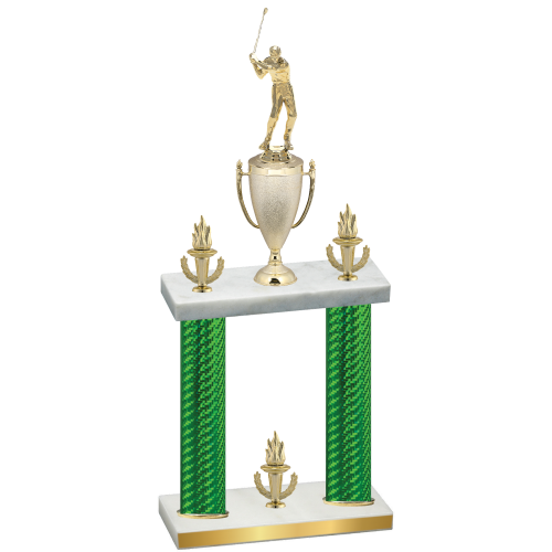 Double Green Carbon Fiber Victory Golf Trophy