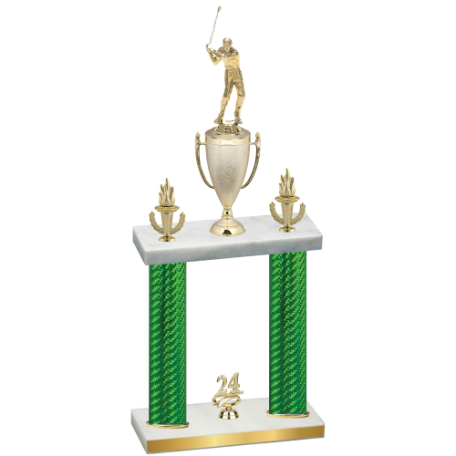 Double Green Carbon Fiber Year Golf Trophy