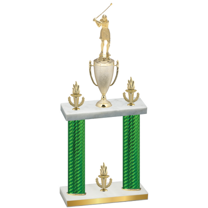 Double Green Carbon Fiber Victory Golf Trophy