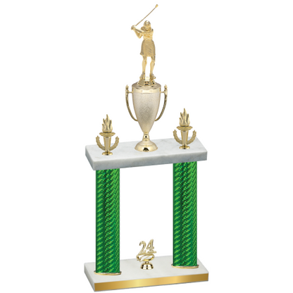 Double Green Carbon Fiber Year Golf Trophy