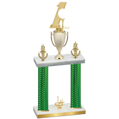 Double Green Carbon Fiber First Place Golf Trophy