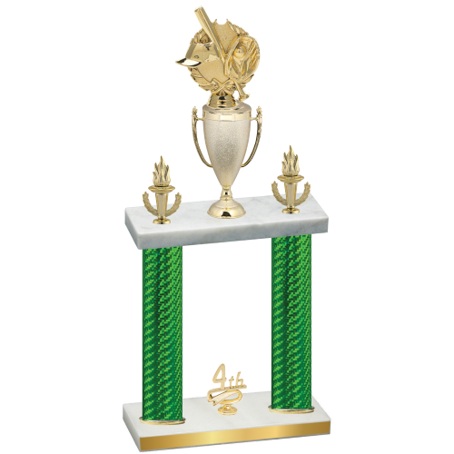 Double Green Carbon Fiber Fourth Place Baseball Trophy