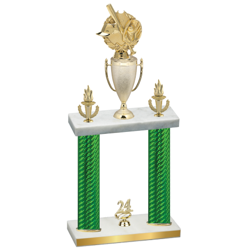 Double Green Carbon Fiber Year Baseball Trophy