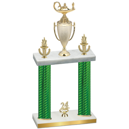 Double Green Carbon Fiber Year Academics Trophy