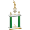 Double Green Carbon Fiber Third Place Baseball Trophy