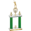 Double Green Carbon Fiber Year Baseball Trophy