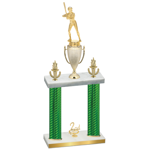 Double Green Carbon Fiber Second Place Softball Trophy