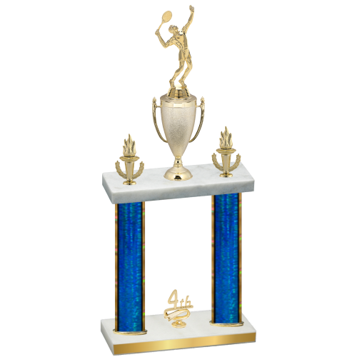 Double Blue Glacier Fourth Place Tennis Trophy