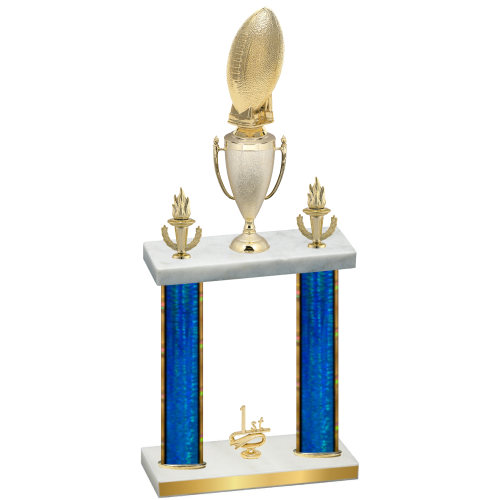 Double Blue Glacier First Place Football Trophy