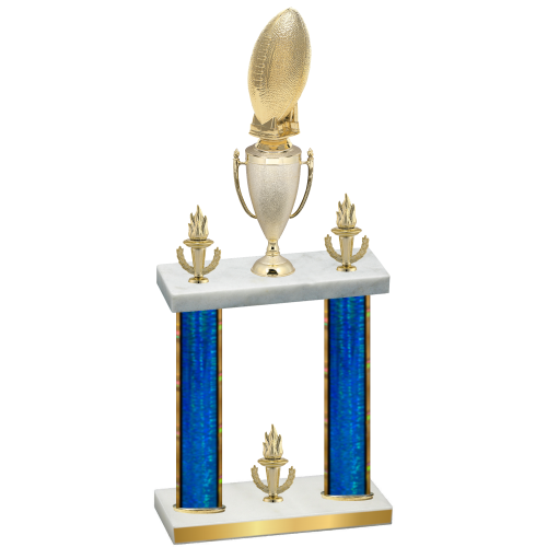 Double Blue Glacier Victory Football Trophy