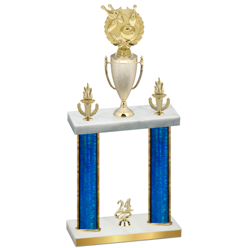 Double Blue Glacier Year Bowling Trophy