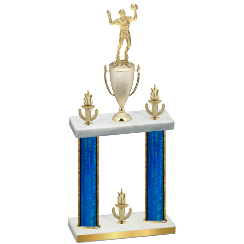 Double Blue Glacier Victory Volleyball Trophy