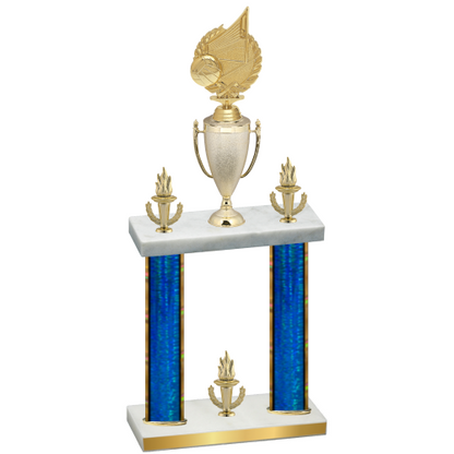 Double Blue Glacier Victory Volleyball Trophy